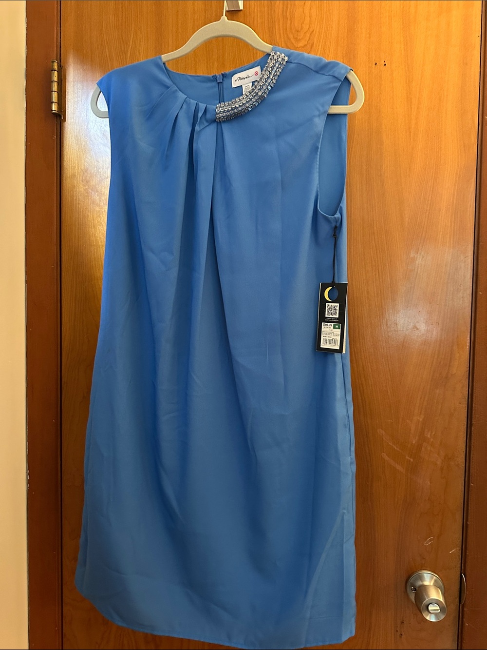 3.1 Phillip Lim for Target Blue Sleeveless Beaded-Collar Shift Dress